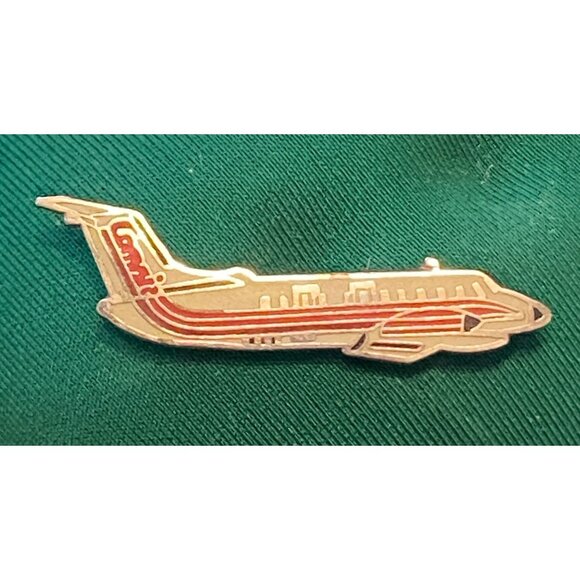 Vintage Comair Airplane Lapel Pin With Red & Gold Design - Aviation Collectible - Picture 1 of 4